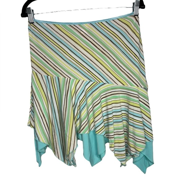 Y2K 90s Fairycore Preppy Asymmetrical Stripped Mini Skit Size Medium - Picture 6 of 9